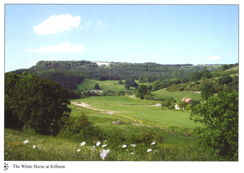 White Horse at Kilburn A4 Greetings Cards