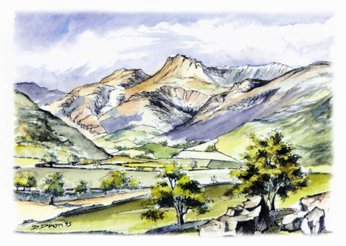 The Langdale Pikes A5 Greetings Cards