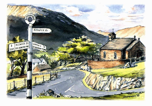 Buttermere watercolour postcards