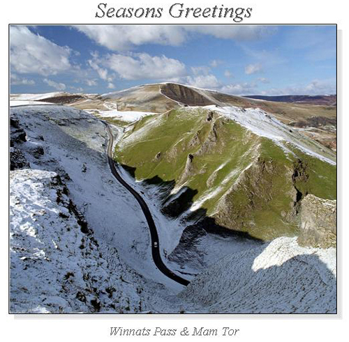 Winnats Pass & Mam Tor Christmas Square Cards