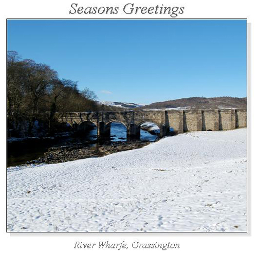 River Wharfe, Grassington Christmas Square Cards