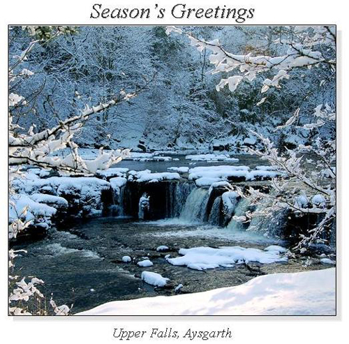 Upper Falls, Aysgarth Christmas Square Cards