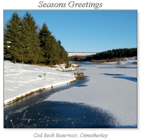 Cod Beck Reservoir, Osmotherley Christmas Square Cards