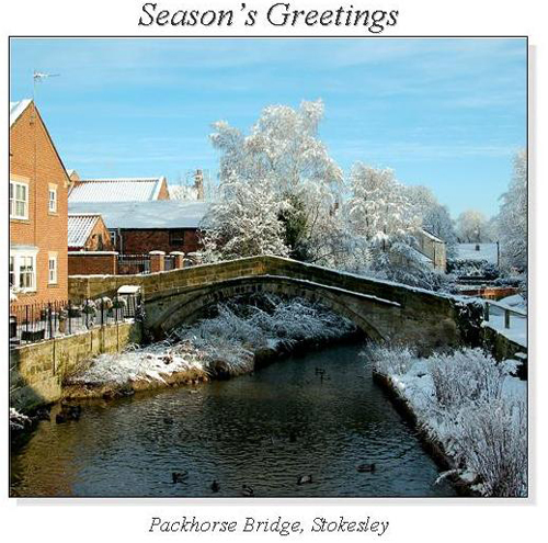 Packhorse Bridge, Stokesley Christmas Square Cards