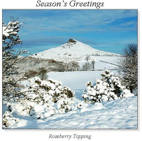 Roseberry Topping Christmas Square Cards