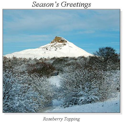 Roseberry Topping Christmas Square Cards