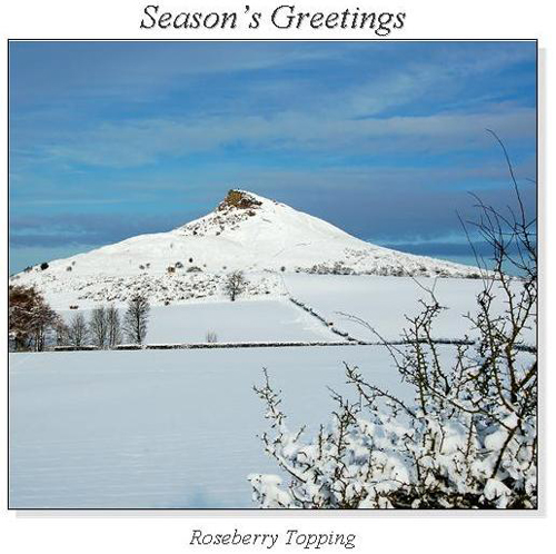 Roseberry Topping Christmas Square Cards