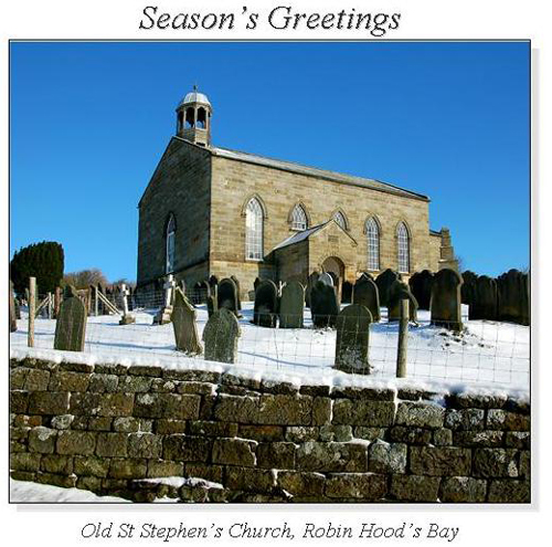 Old St Stephen's Church, Robin Hood's Bay Christmas Square Cards